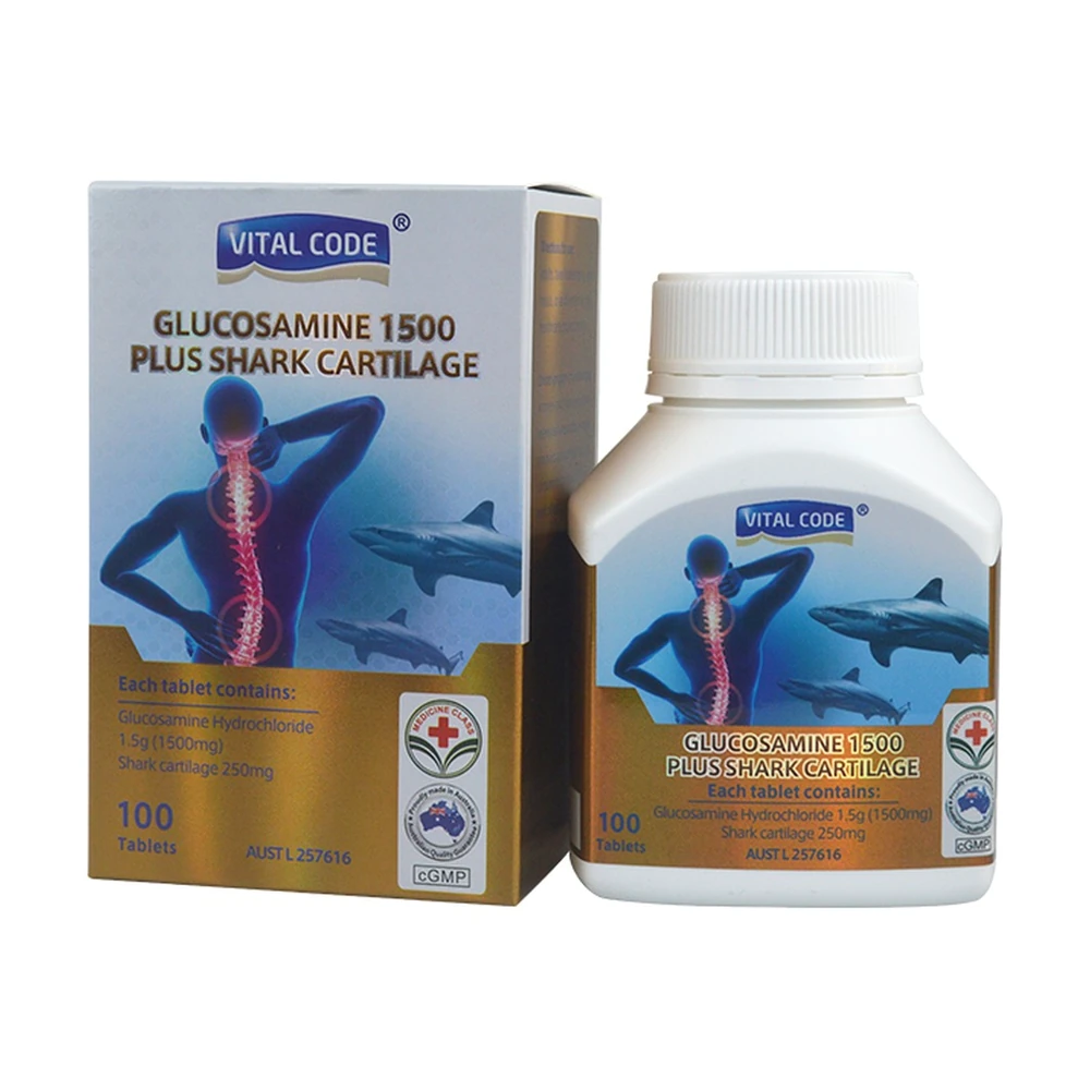 TPBVSK Vital Code Glucosamine 1500 Plus Shark Cartilage - Hộp 100 viên chính hãng nhập khẩu | BLG