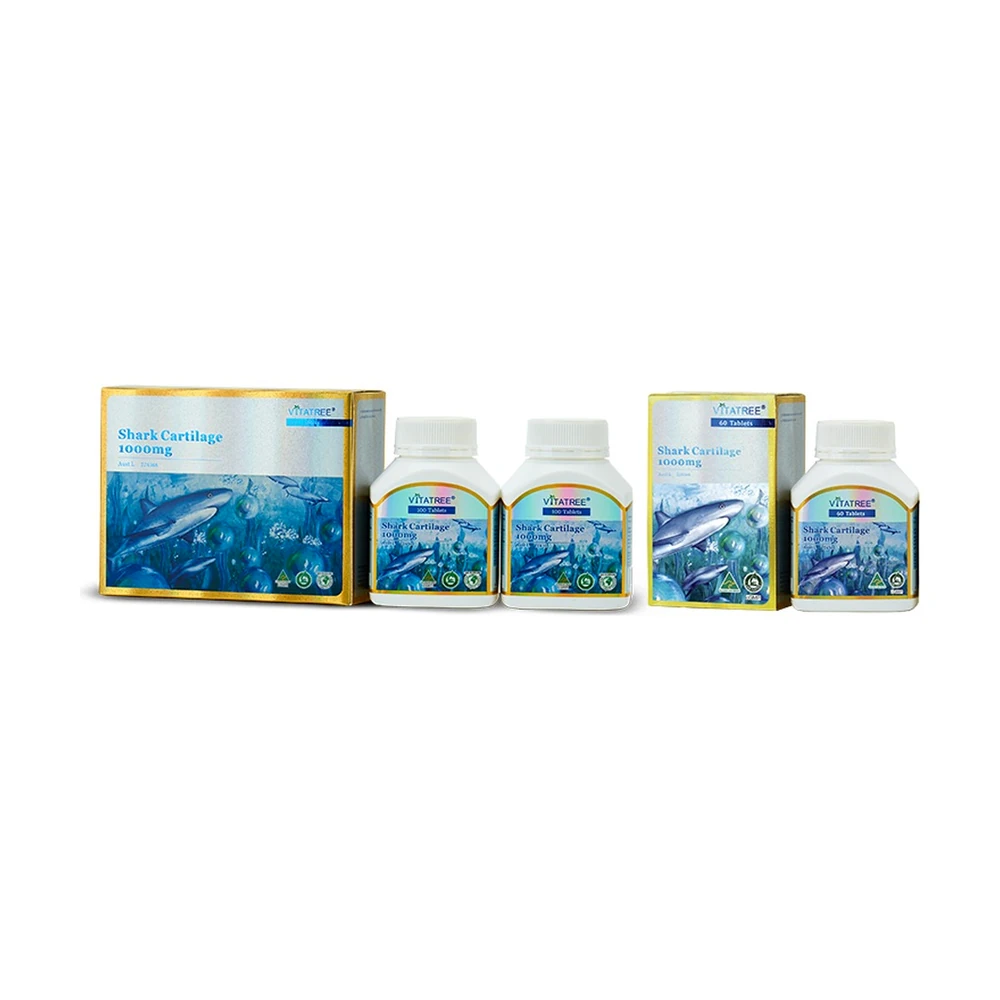 TPBVSK Vitatree Shark Cartilage 1000mg - Hộp 2 lọ x 100 viên chính hãng nhập khẩu | BLG