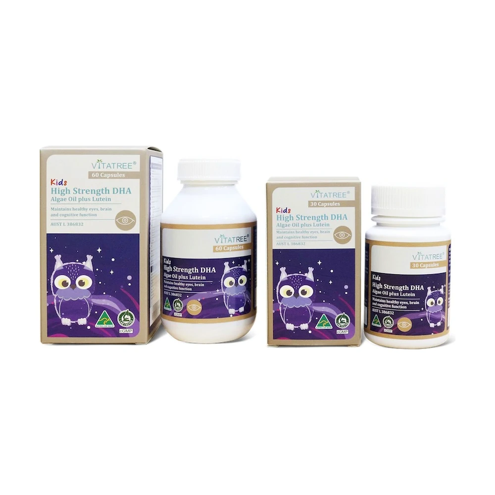 TPBVSK Vitatree Kids High Strength DHA Algae Oil plus Lutein - Hộp 60 viên chính hãng nhập khẩu | BLG