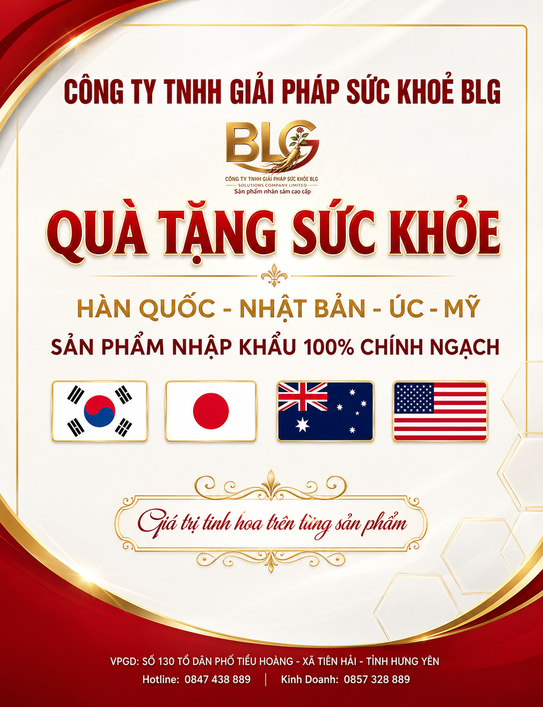 Quà tặng sức khỏe BLG - hàng nhập khẩu chính ngạch Hàn Quốc, Nhật Bản, Úc, Mỹ