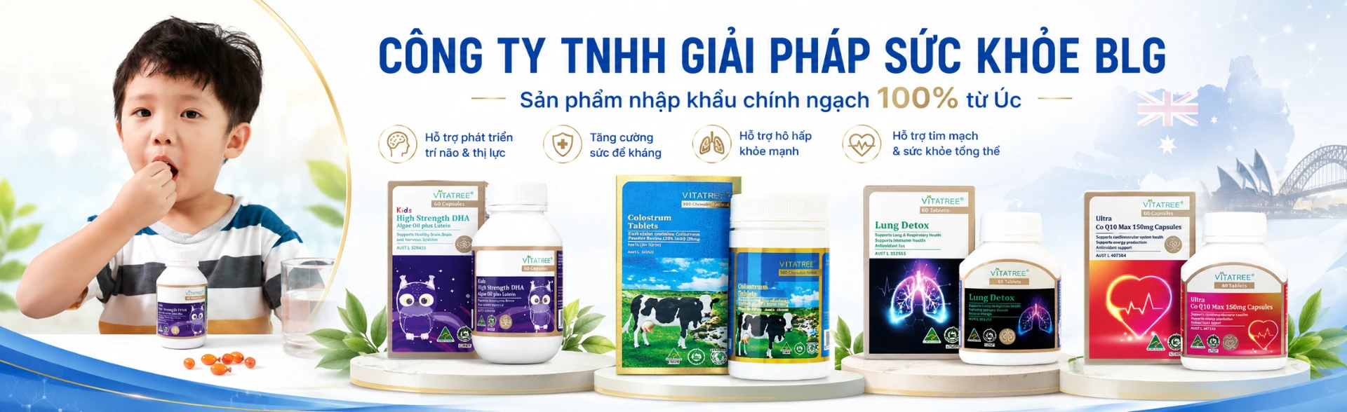 Công ty TNHH Giải pháp Sức khỏe BLG - Sản phẩm Vitatree nhập khẩu chính ngạch từ Úc